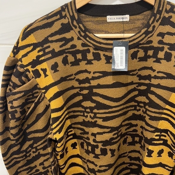 Ulla Johnson | NWT Livia Jacquard Wool Sweater in Desert Jasper - Size Large - Picture 3 of 6